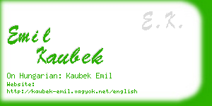 emil kaubek business card